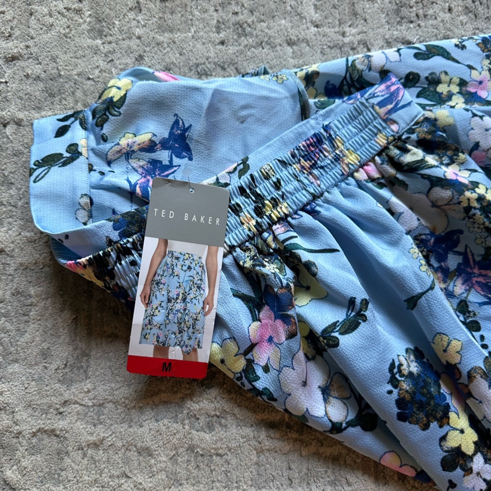 Ted Baker Women's Ruffle Floral Elastic Waistband Skirt Size Medium - Picture 7 of 7